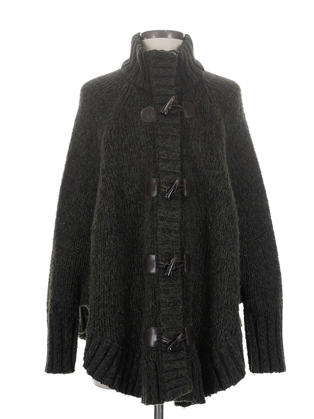 Chunky Toggle-Front Knit Coatigan
